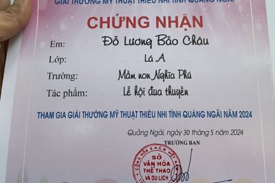 Sáng ngày 30/05 trường mầm non đã tham gia dự thi Hội thi giải thưởng mỹ thuật thiếu nhi cấp tỉnh năm học 2023-2024